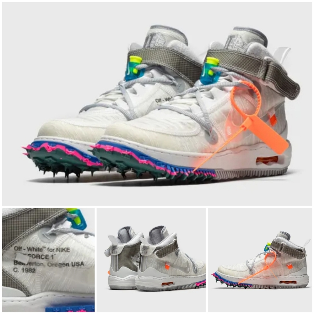NIKE X OFF WHITE AIR FORCE 1 MID SP "WHITE SNEAKERS SIZE 6 MEN 7.5 WOMEN!